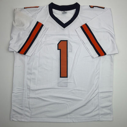 Autographed/Signed Coach Fran Brown Syracuse White College Football Jersey JSA COA
