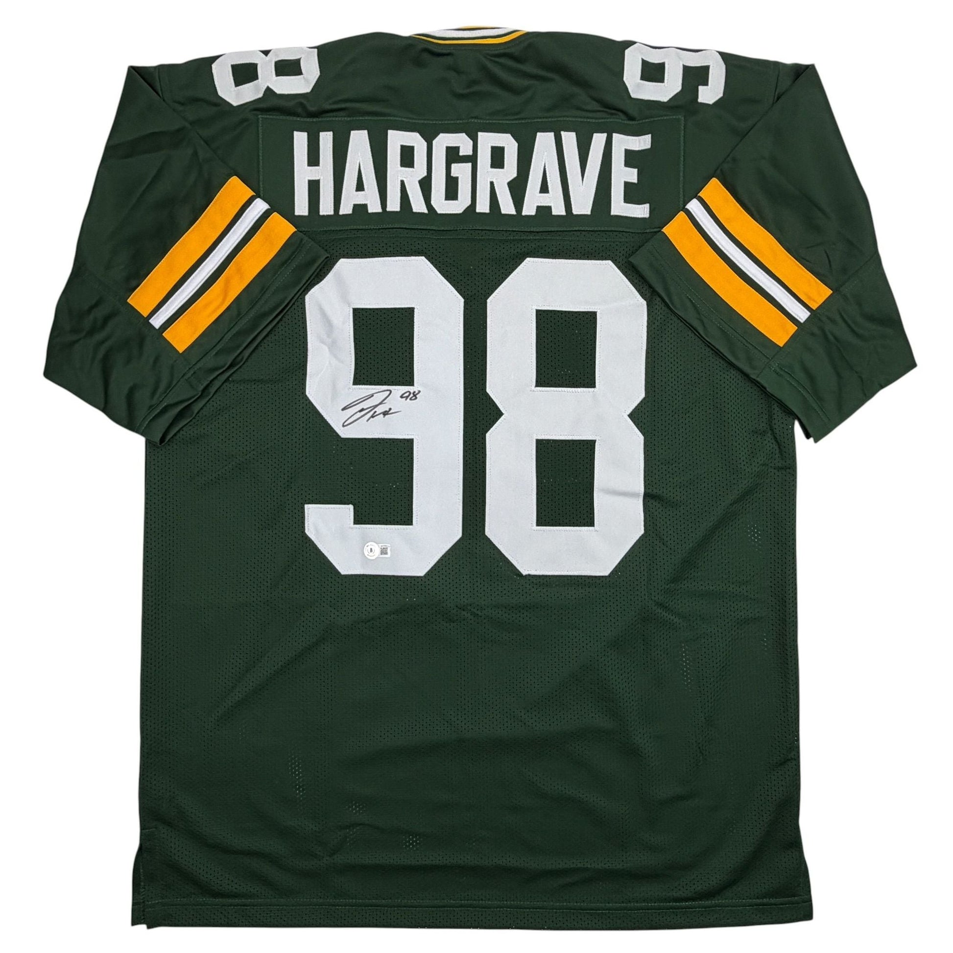 Autographed/Signed Javon Hargrave Green Bay Green Football Jersey Beckett BAS COA