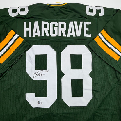 Autographed/Signed Javon Hargrave Green Bay Green Football Jersey Beckett BAS COA