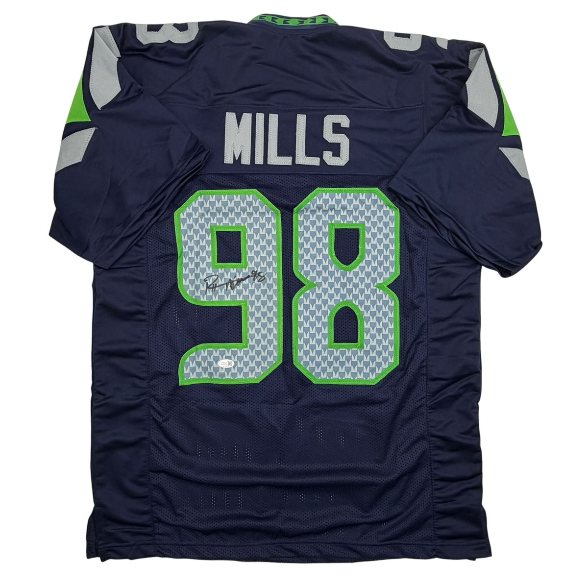 Autographed/Signed Rylie Mills Seattle Navy Blue Football Jersey JSA COA