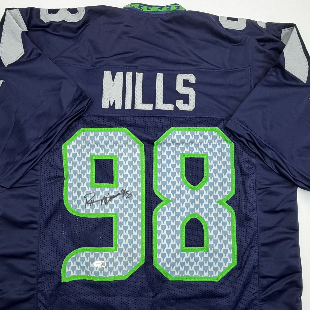 Autographed/Signed Rylie Mills Seattle Navy Blue Football Jersey JSA COA