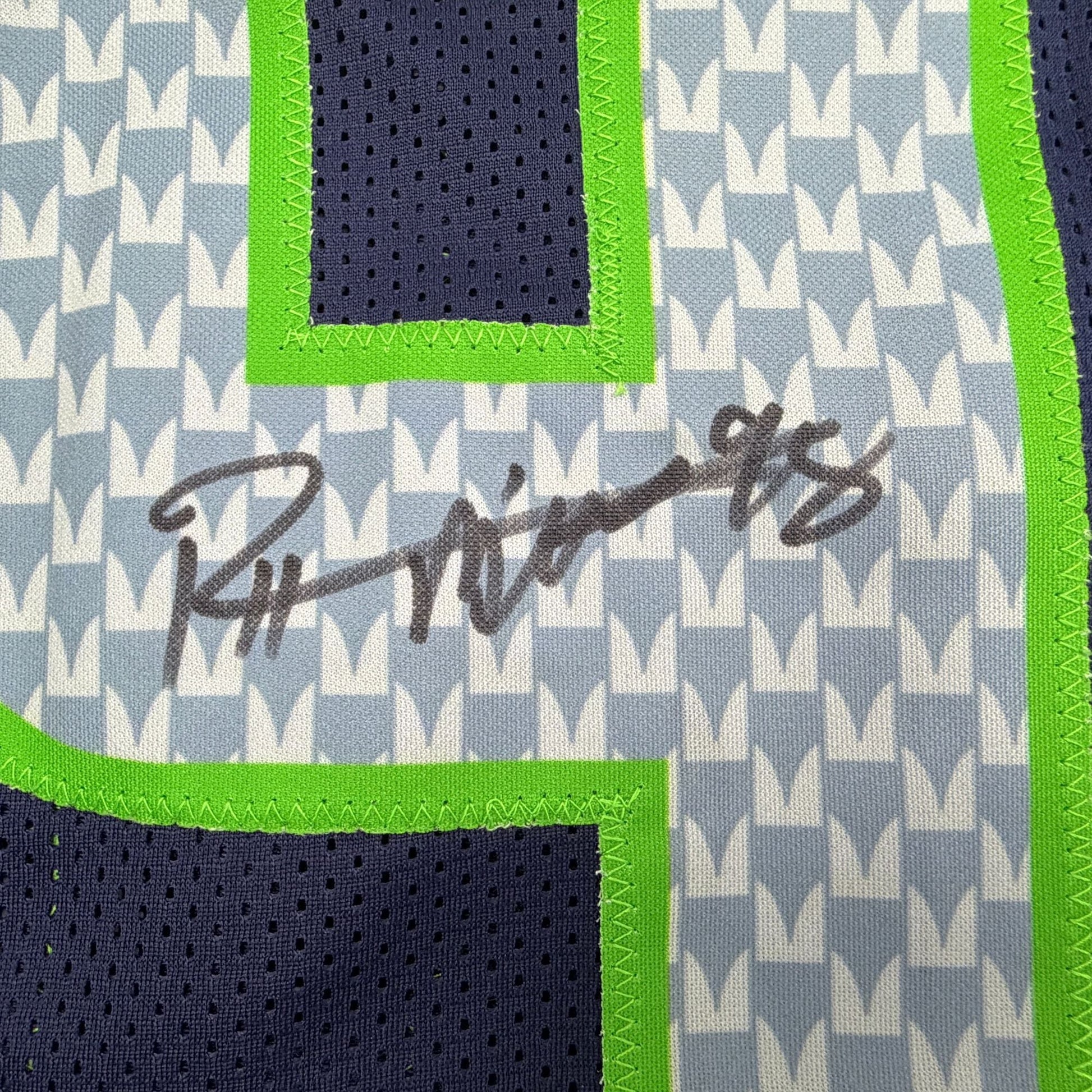 Autographed/Signed Rylie Mills Seattle Navy Blue Football Jersey JSA COA