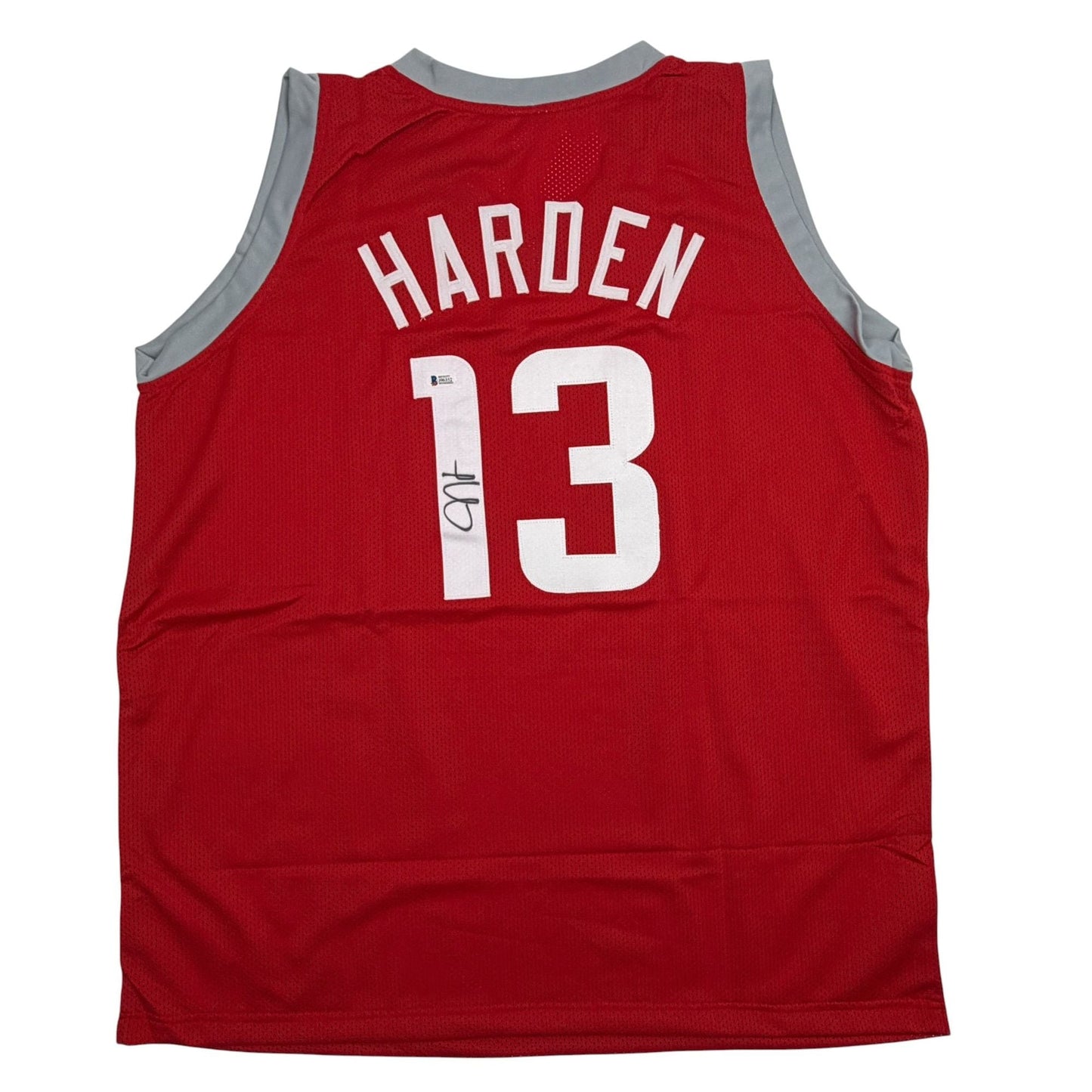 Autographed/Signed James Harden Houston Red Basketball Jersey Beckett BAS COA