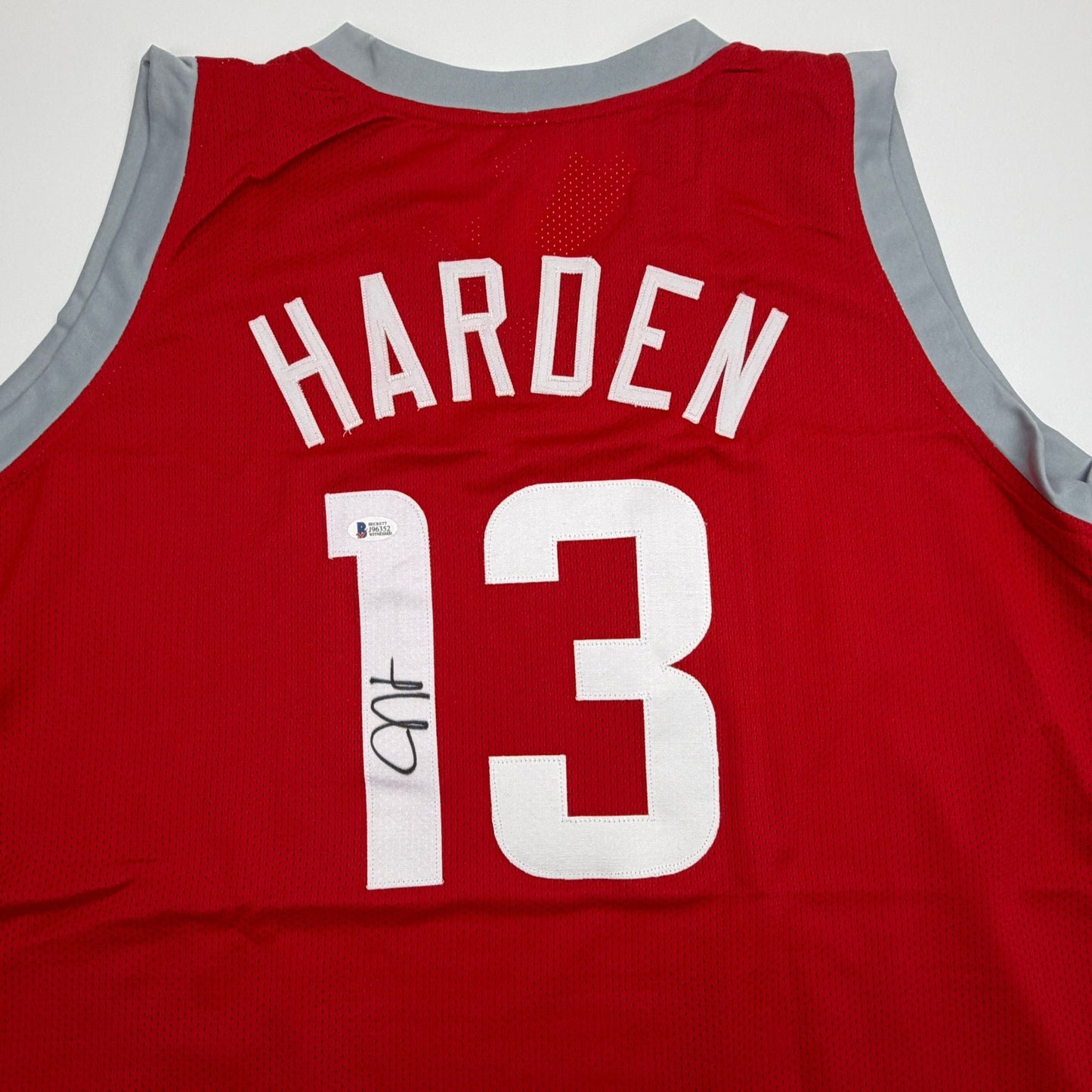 Autographed/Signed James Harden Houston Red Basketball Jersey Beckett BAS COA