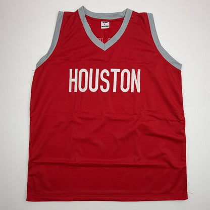 Autographed/Signed James Harden Houston Red Basketball Jersey Beckett BAS COA