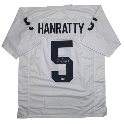 Autographed/Signed Terry Hanratty Notre Dame White College Football Jersey Beckett BAS COA