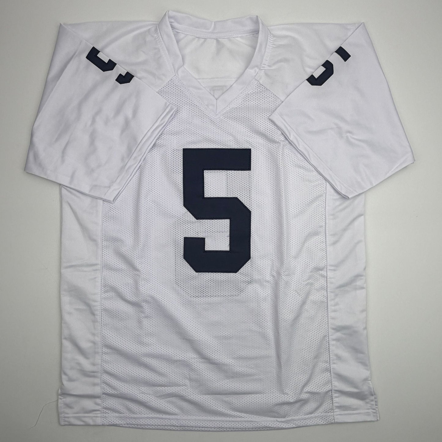 Autographed/Signed Terry Hanratty Notre Dame White College Football Jersey Beckett BAS COA