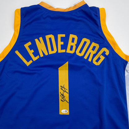 Autographed/Signed Yaxel Lendeborg Golden State Blue Basketball Jersey JSA COA