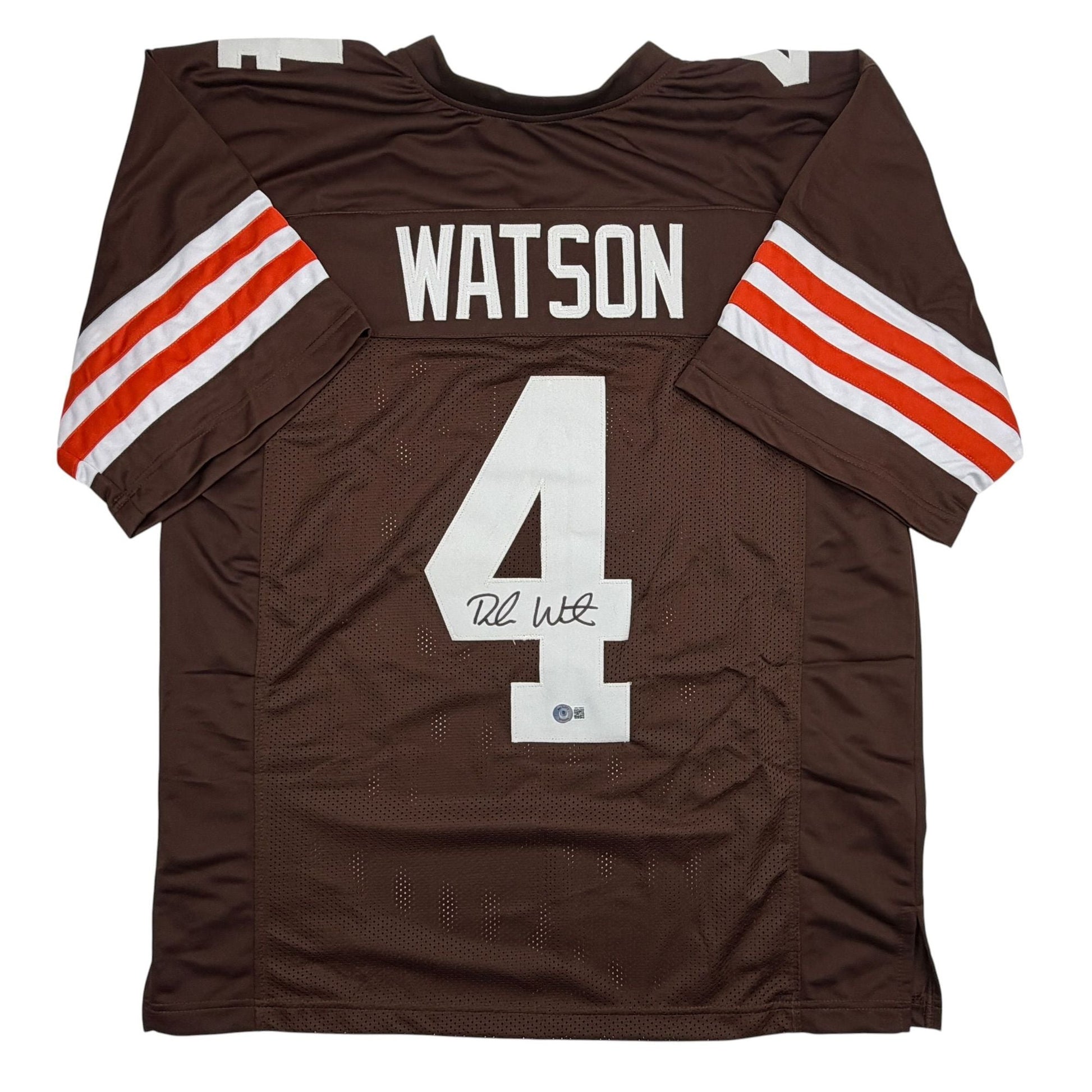 Autographed/Signed Deshaun Watson Cleveland Brown Football Jersey Beckett BAS COA