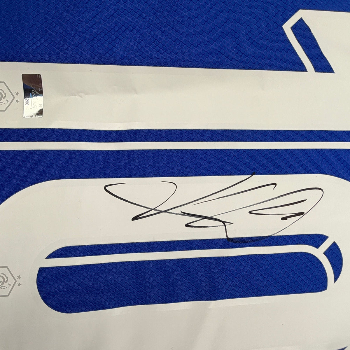 Autographed/Signed Kylian Mbappe France World Cup Blue Soccer Jersey Panini Authentic COA