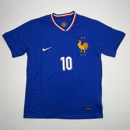 Autographed/Signed Kylian Mbappe France World Cup Blue Soccer Jersey Panini Authentic COA