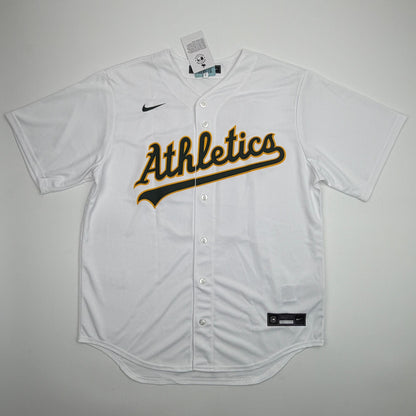 Autographed/Signed Nick Kurtz Athletics White Authentic Baseball Jersey Fanatics & MLB COA