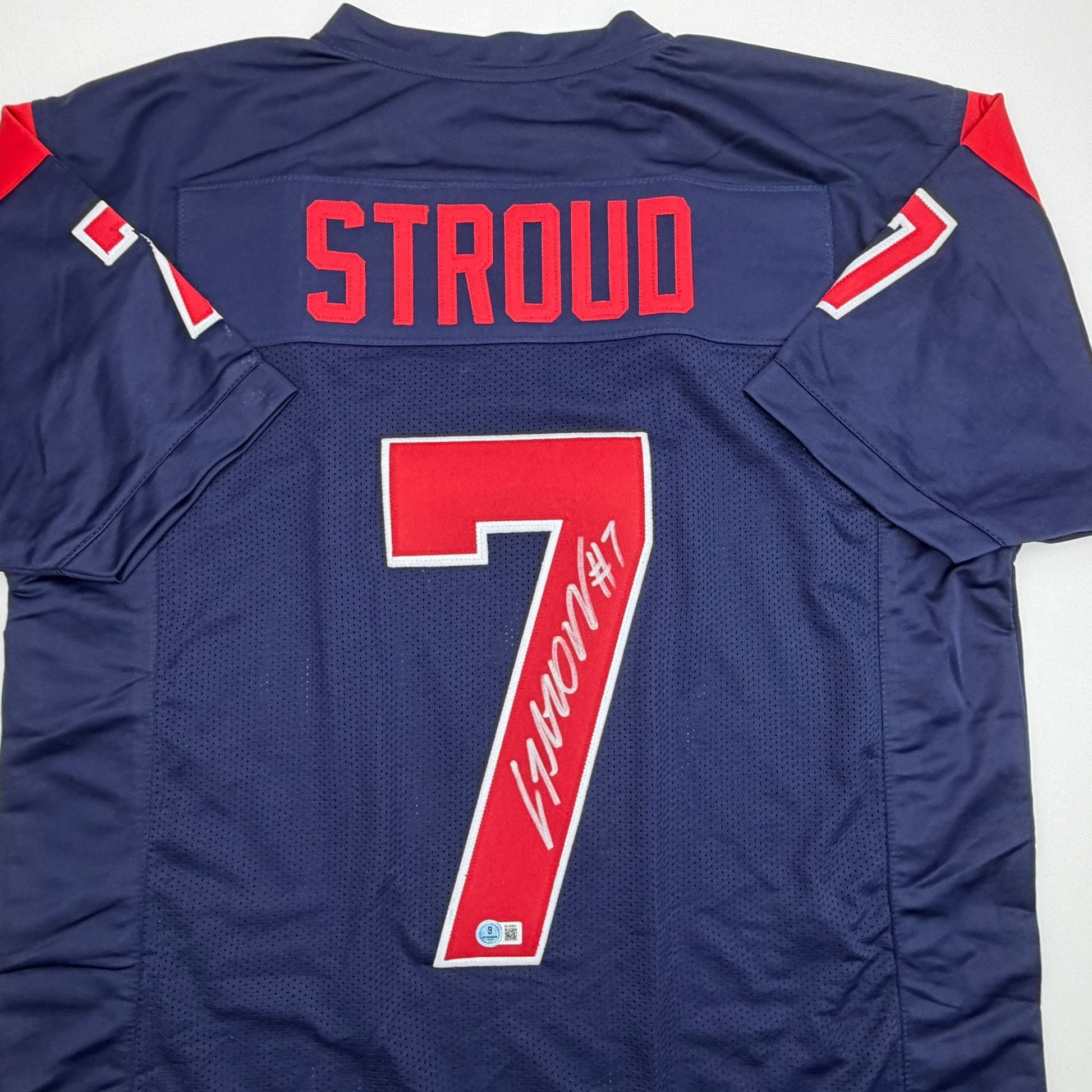 Autographed/Signed CJ Stroud Houston Blue Alternate Football Jersey Beckett BAS COA