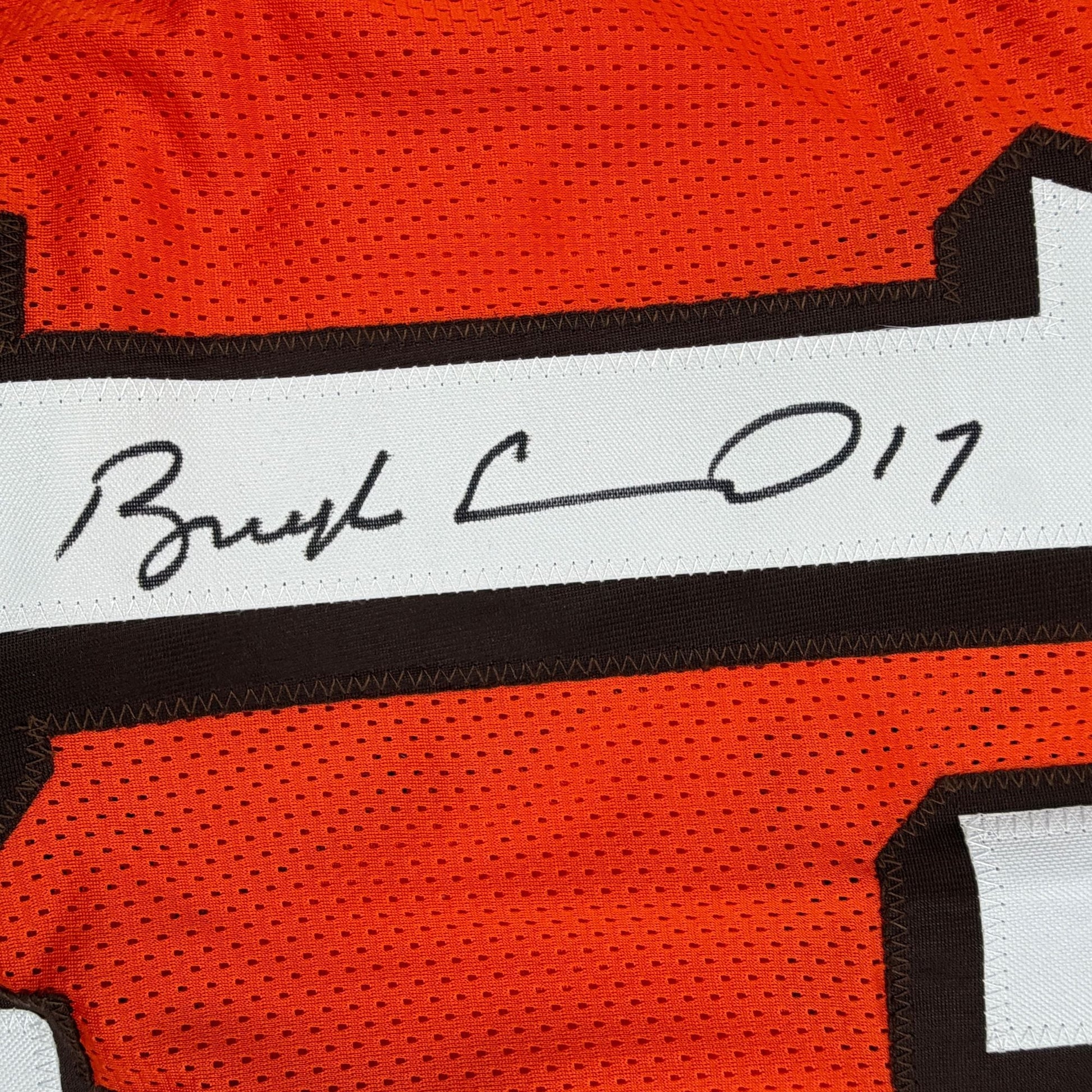 Autographed/Signed Braylon Edwards Cleveland Orange Football Jersey Beckett BAS COA