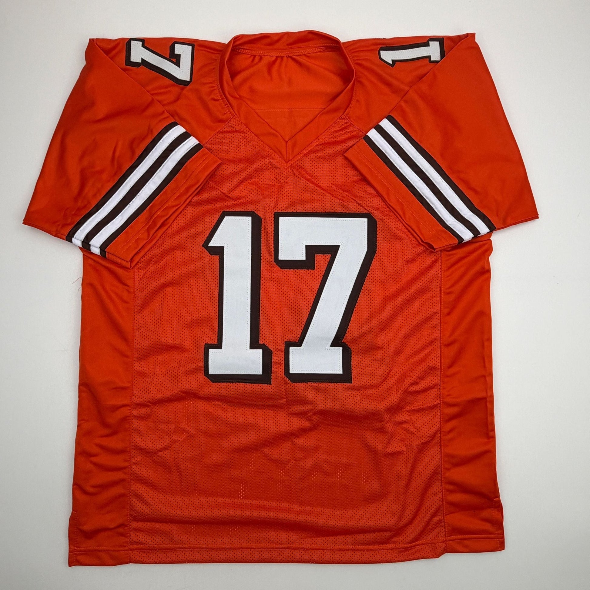 Autographed/Signed Braylon Edwards Cleveland Orange Football Jersey Beckett BAS COA