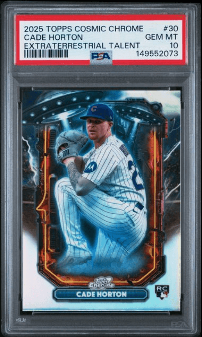 Graded 2025 Topps Cosmic Chrome Cade Horton #30 Extraterrestrial Talent Rookie RC Baseball Card PSA 10 Gem Mint