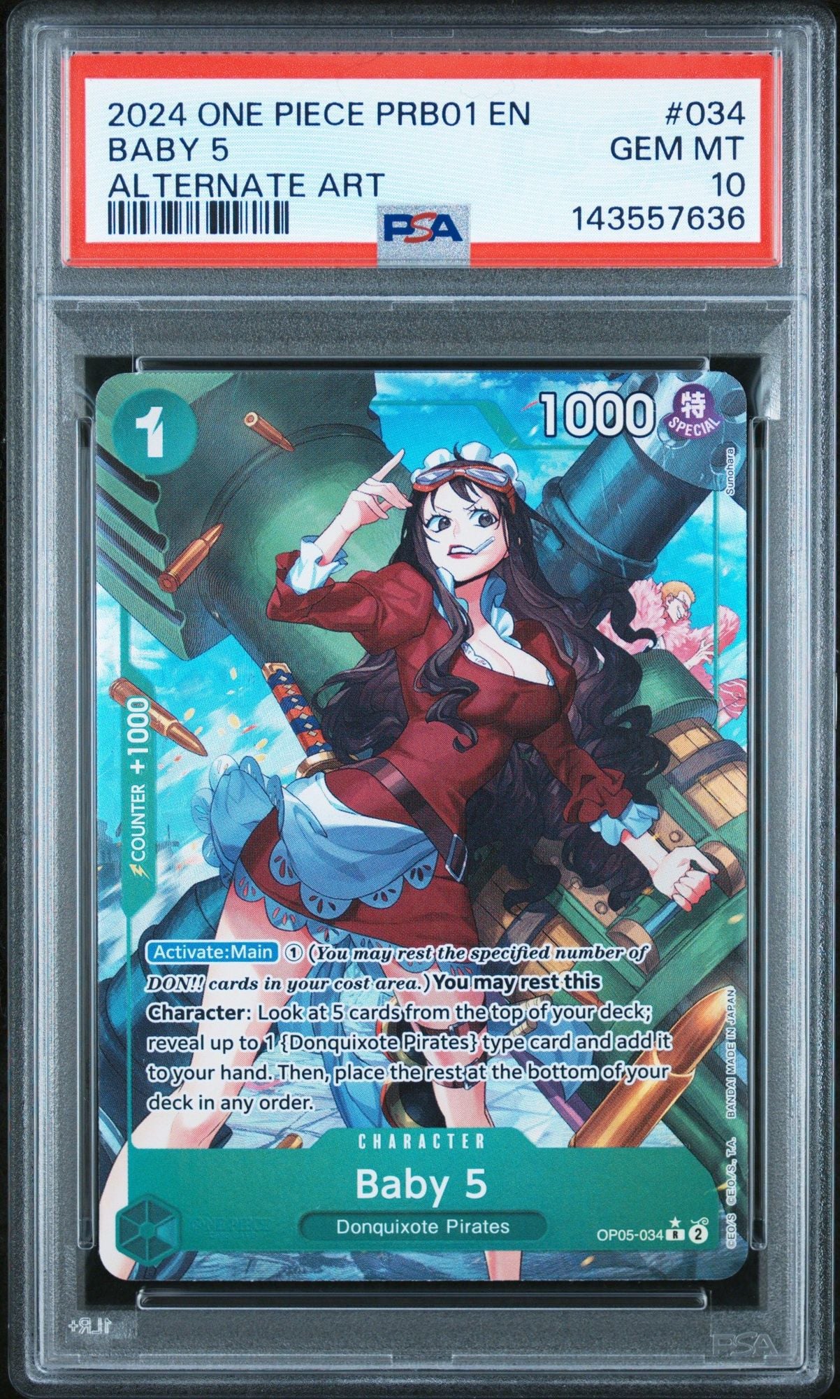 Graded 2023 One Piece English Baby 5 034 Alternate Art Trading Card Game PSA 10 Gem Mint