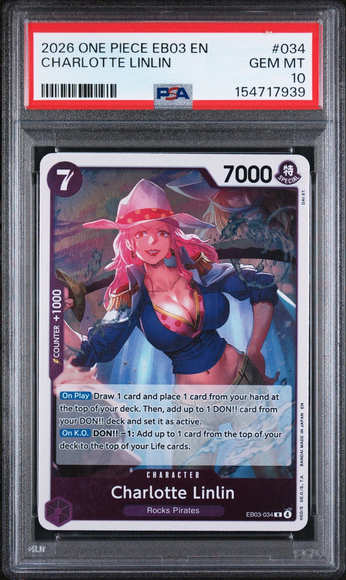 Graded 2026 One Piece Charlotte Linlin #034 Trading Card Game PSA 10 Gem Mint