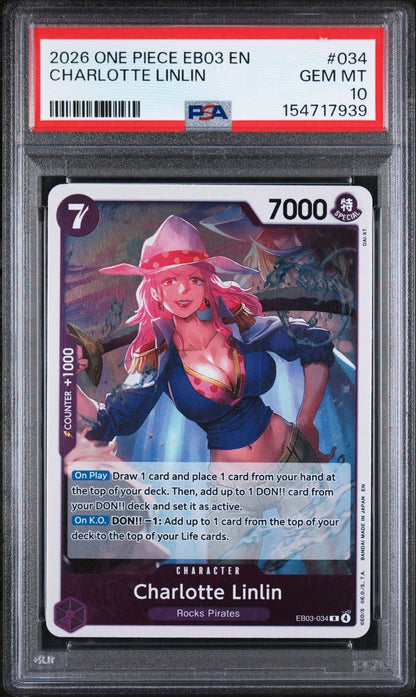 Graded 2026 One Piece Charlotte Linlin #034 Trading Card Game PSA 10 Gem Mint