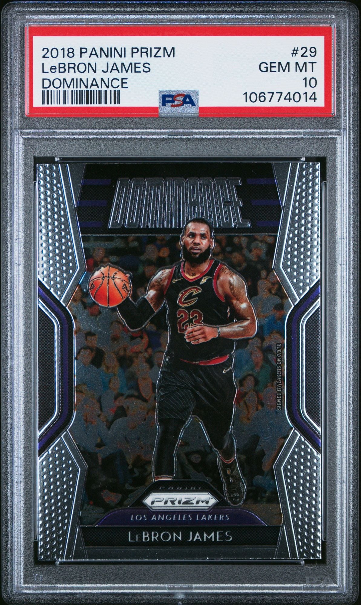 Graded 2018 Panini Prizm LeBron James #29 Dominance Basketball Card PSA 10 Gem Mint