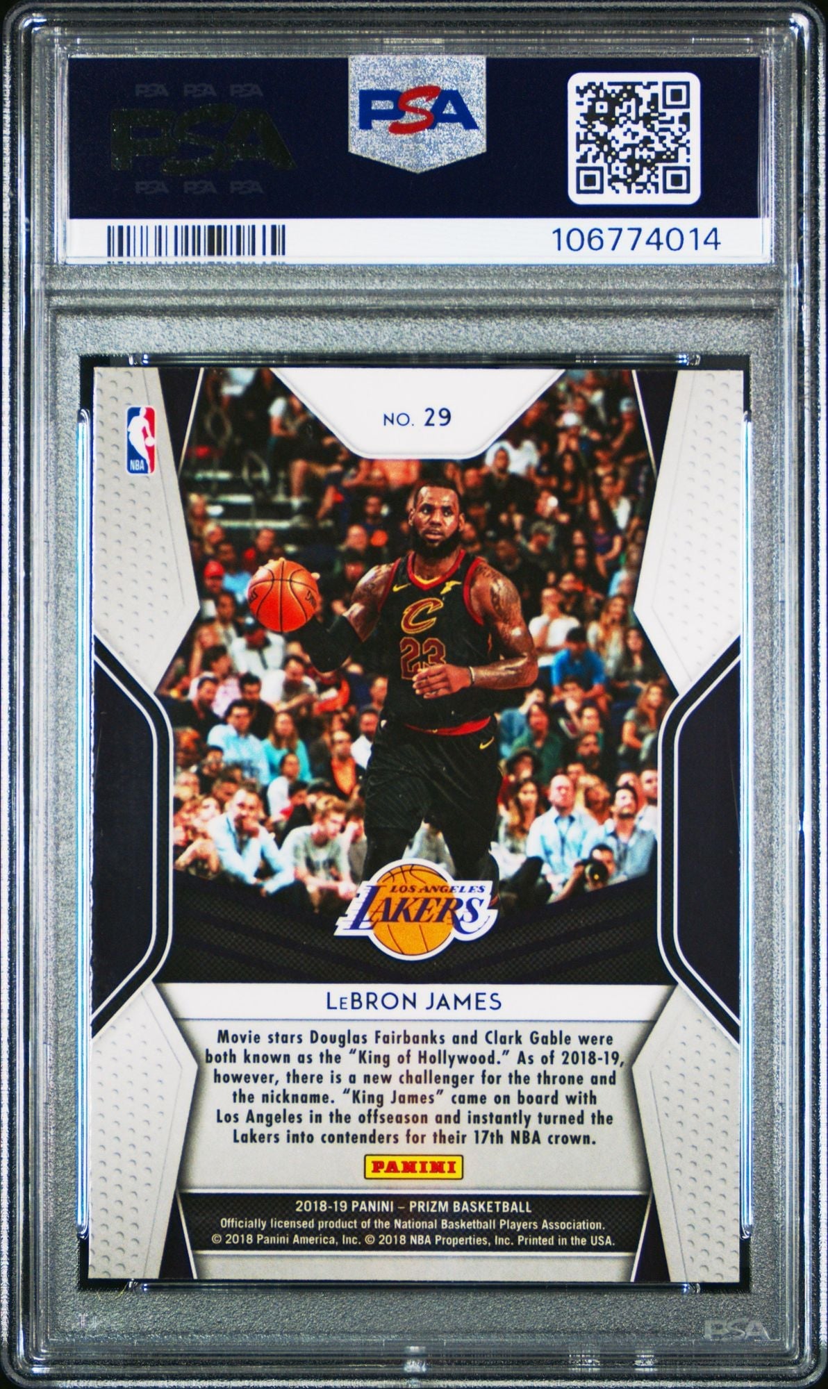 Graded 2018 Panini Prizm LeBron James #29 Dominance Basketball Card PSA 10 Gem Mint