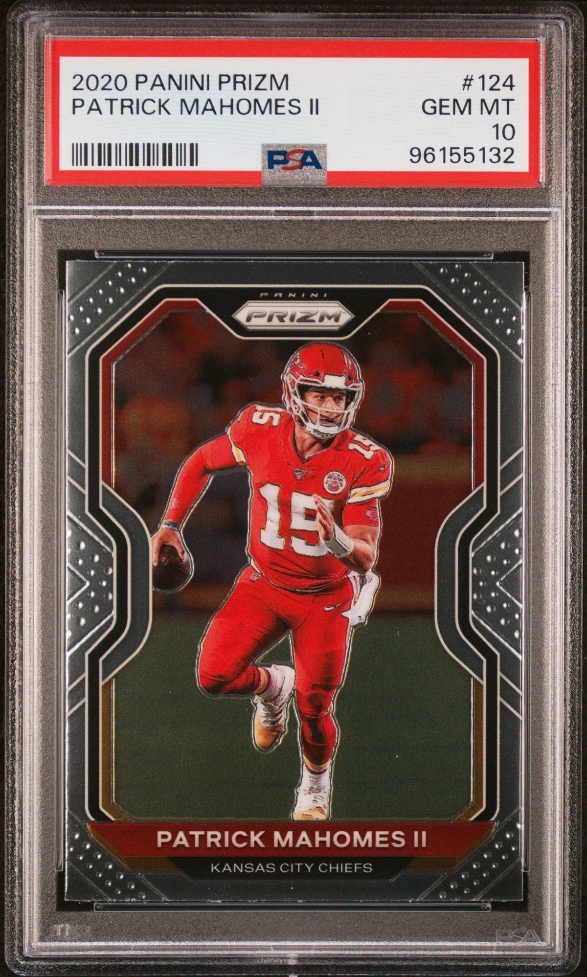 Graded 2020 Panini Prizm Patrick Mahomes II #124 Football Card PSA 10 Gem Mint