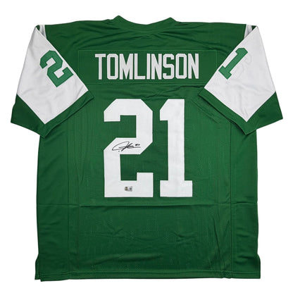 Autographed/Signed LaDainian Tomlinson New York Green Football Jersey Beckett BAS COA