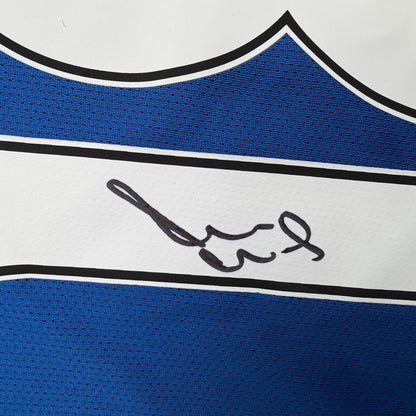 Autographed/Signed Paul Scholes Manchester United Blue Soccer Futbol Jersey Beckett BAS COA