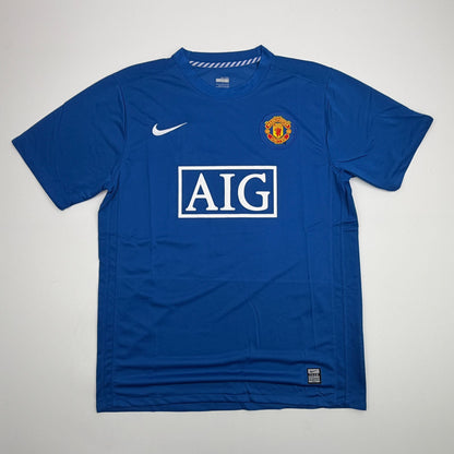 Autographed/Signed Paul Scholes Manchester United Blue Soccer Futbol Jersey Beckett BAS COA