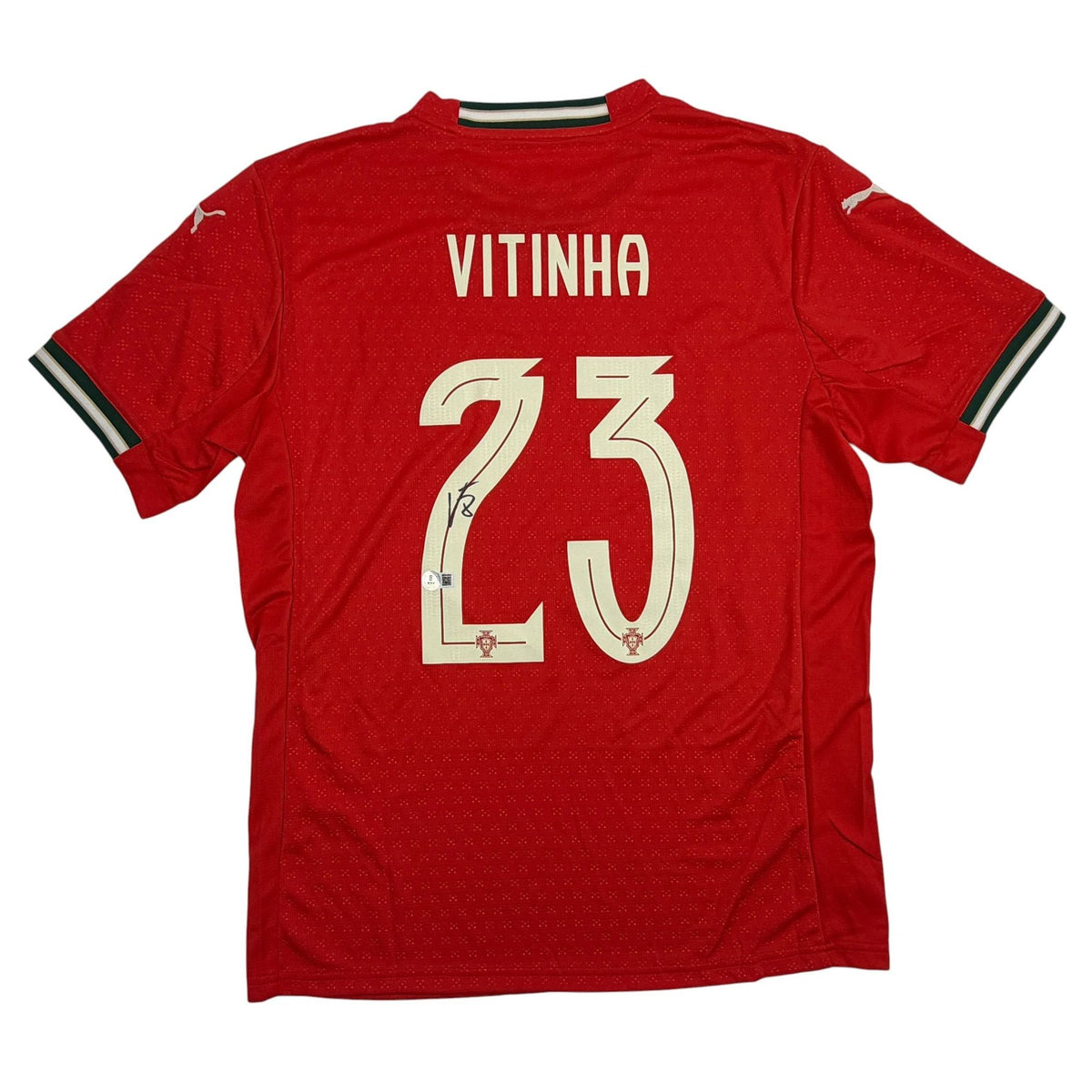 Autographed/Signed Vitinha Red Portugal Soccer World Cup Jersey Beckett BAS COA