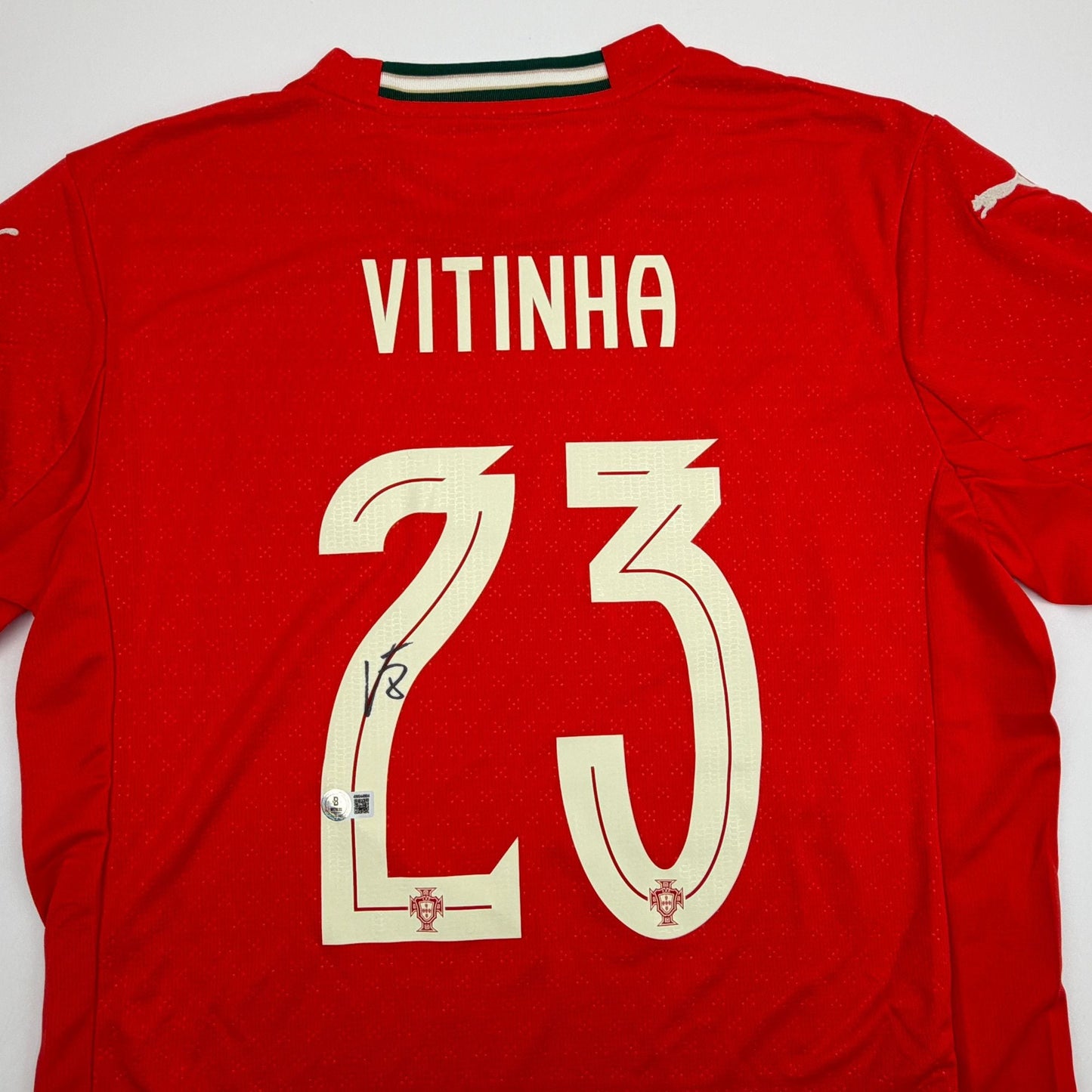 Autographed/Signed Vitinha Red Portugal Soccer World Cup Jersey Beckett BAS COA