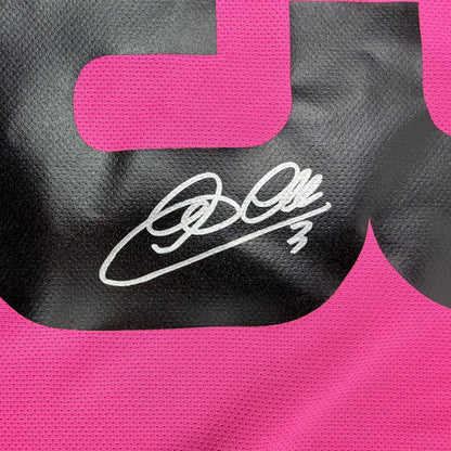 Autographed/Signed Giorgio Chiellini Juventus Pink Soccer Futbol Jersey Beckett BAS COA