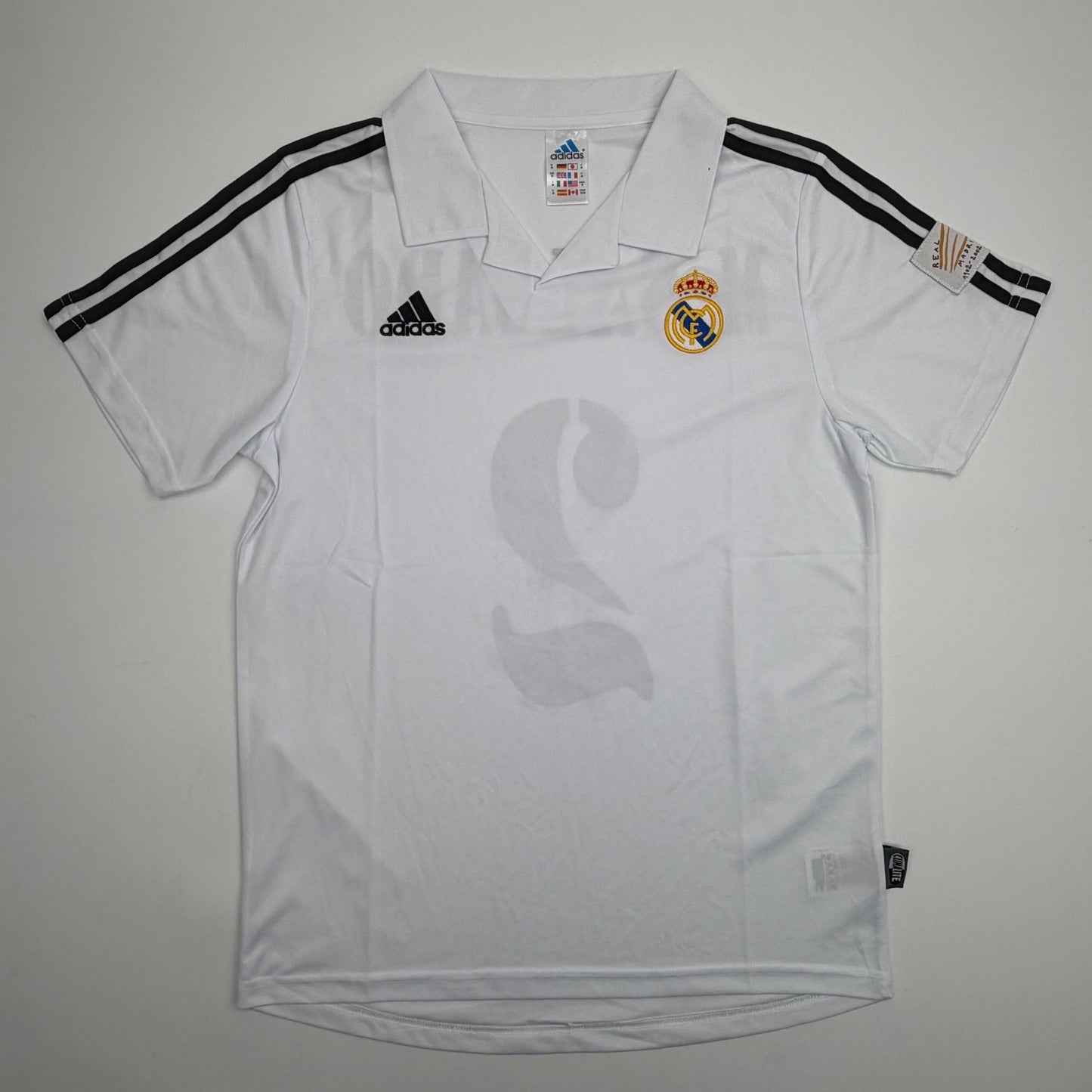 Autographed/Signed Michel Salgado Real Madrid White Soccer Futbol Jersey Beckett BAS COA