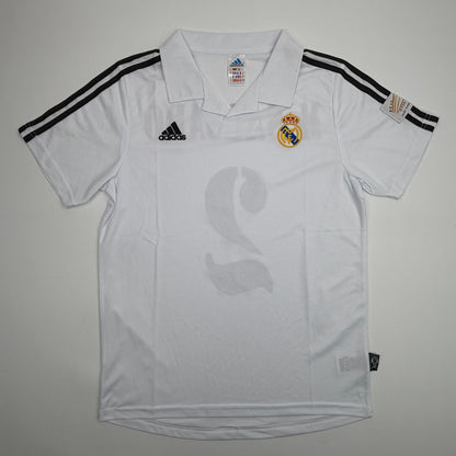 Autographed/Signed Michel Salgado Real Madrid White Soccer Futbol Jersey Beckett BAS COA