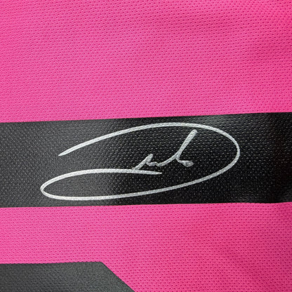 Autographed/Signed Andrea Pirlo Juventus Pink Soccer Jersey Beckett BAS COA