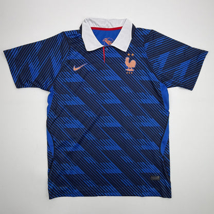 Autographed/Signed Kylian Mbappe France World Cup Blue Soccer Jersey Beckett BAS COA