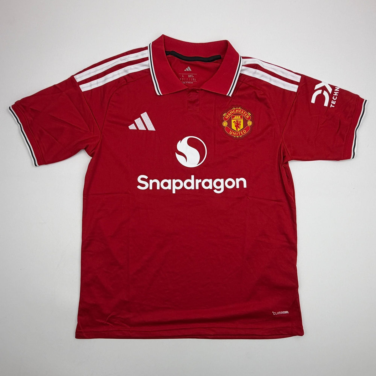 Autographed/Signed Leny Yoro Manchester United Red Soccer Futbol Jersey Beckett BAS COA