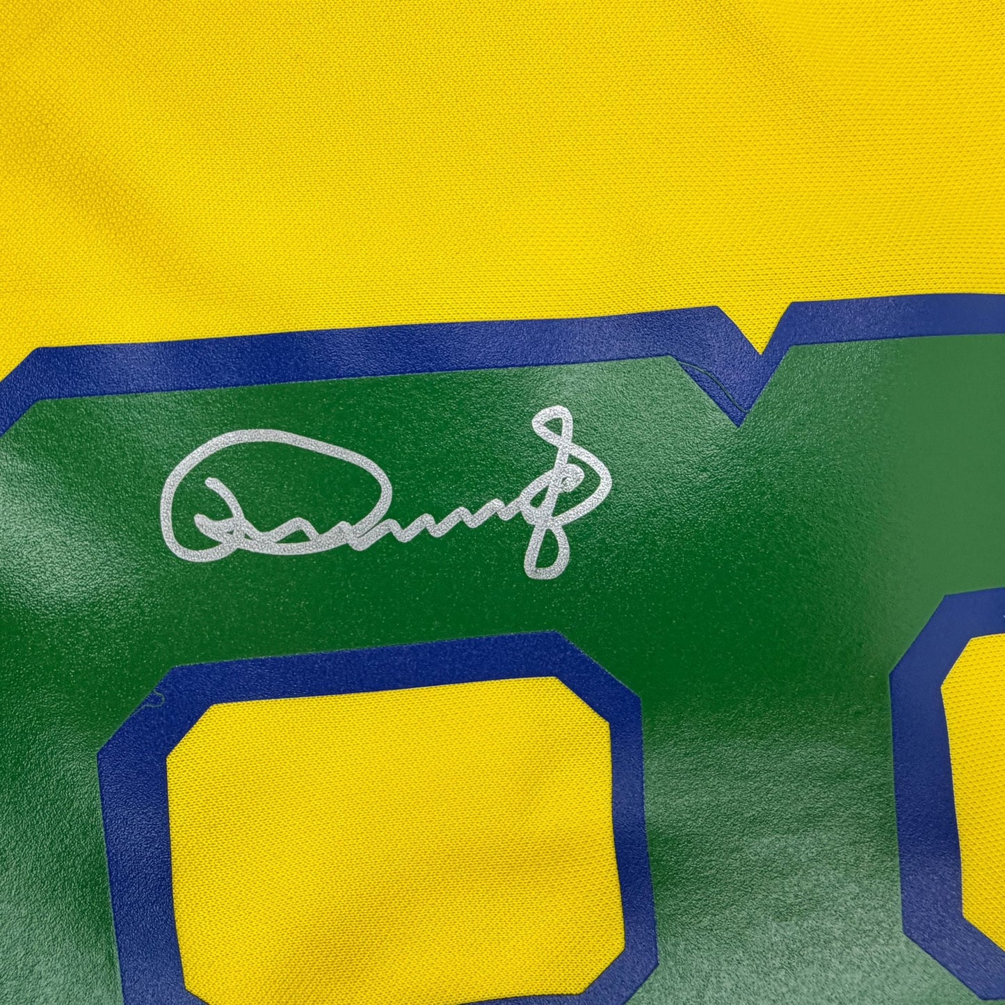 Autographed/Signed Carlos Dunga Brazil Yellow Soccer Futbol Jersey Beckett BAS COA