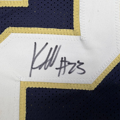 Autographed/Signed Kyren Williams Notre Dame Blue College Football Jersey JSA COA