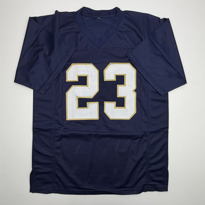 Autographed/Signed Kyren Williams Notre Dame Blue College Football Jersey JSA COA