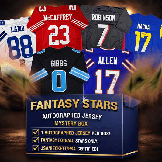 Fantasy Football Stars! Autographed/Signed Jersey Mystery Box with PSA JSA or Beckett COA