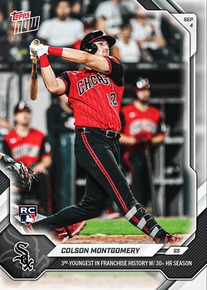 2026 Topps Now Colson Montgomery #632 3rd Youngest in Franchise History with 30+ HR Season Chicago White Sox Rookie RC Baseball Card