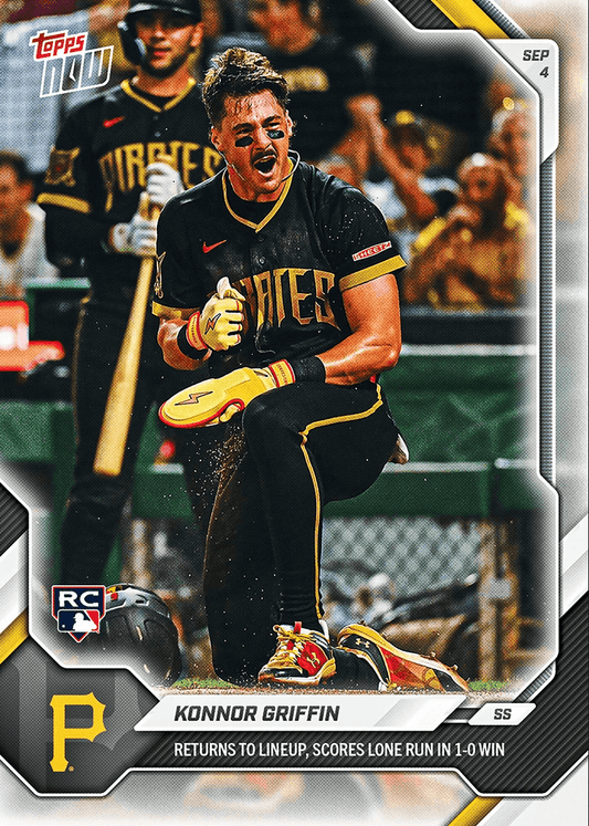 2026 Topps Now Konnor Griffin #637 Returns to Lineup, Scores Lone Run in 1-0 WIn Pittsburgh Pirates Rookie RC Baseball Card