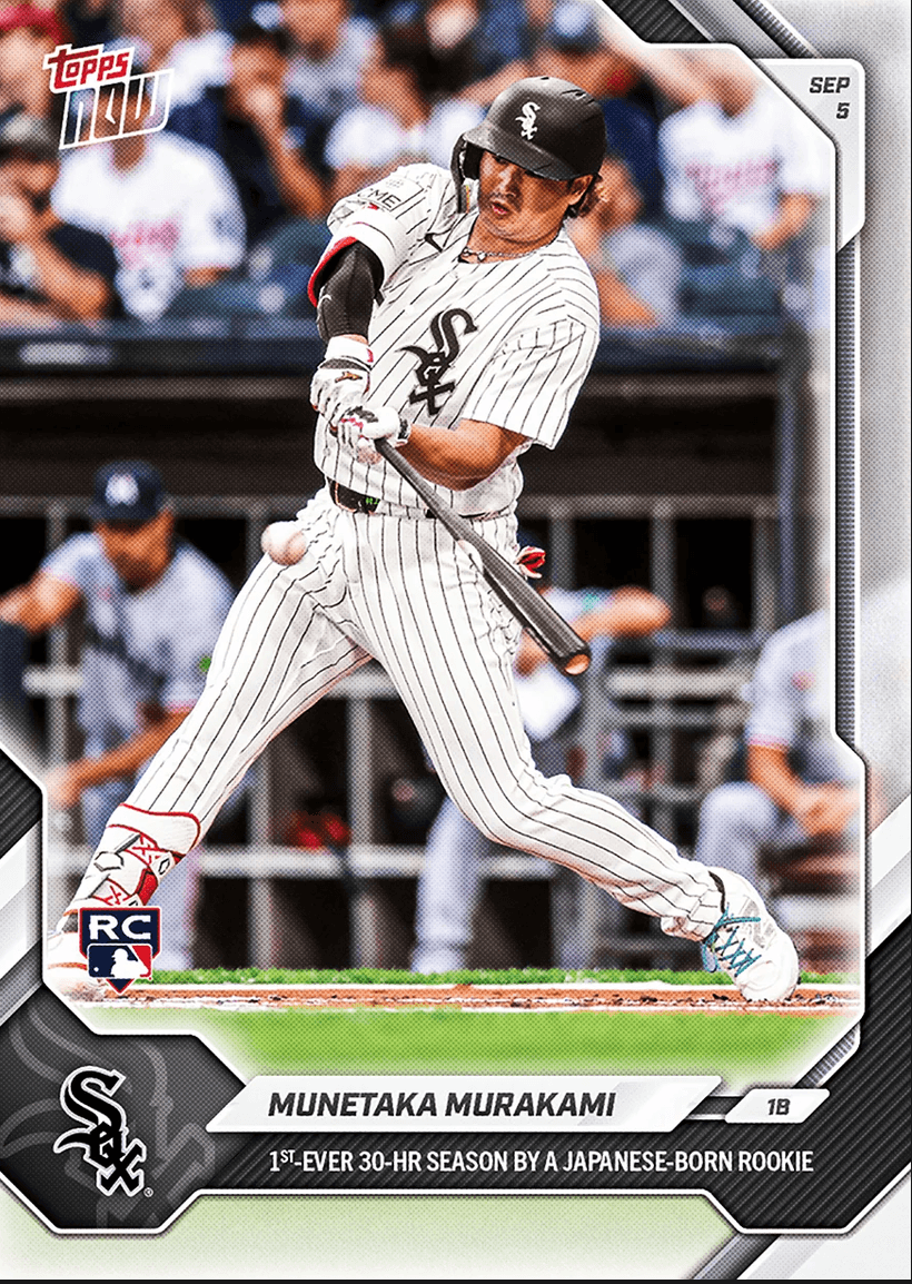 2026 Topps Now Munetaka Murakami #638 1st Ever 30 HR Season By a Japanese Born Rookie Chicago White Sox Rookie RC Baseball Card