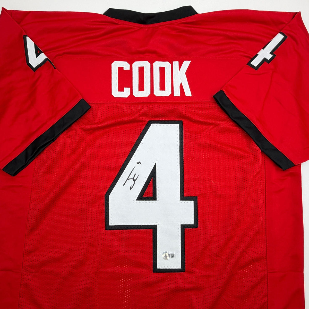 Autographed/Signed James Cook Georgia Red College Football Jersey Beckett BAS COA