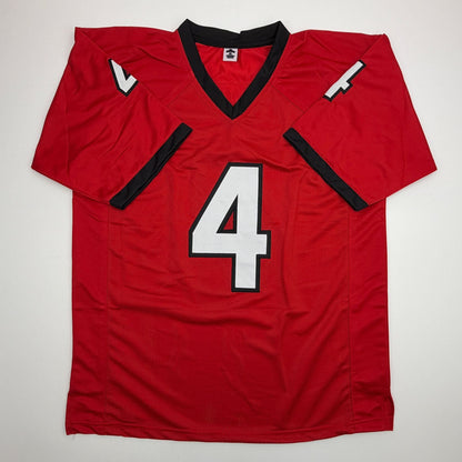 Autographed/Signed James Cook Georgia Red College Football Jersey Beckett BAS COA