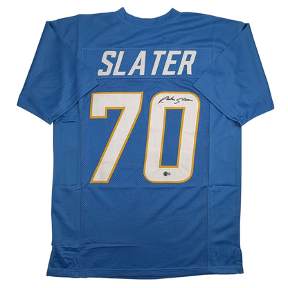 Autographed/Signed Rashawn Slater Los Angeles San Diego Powder Blue Football Jersey Beckett BAS COA
