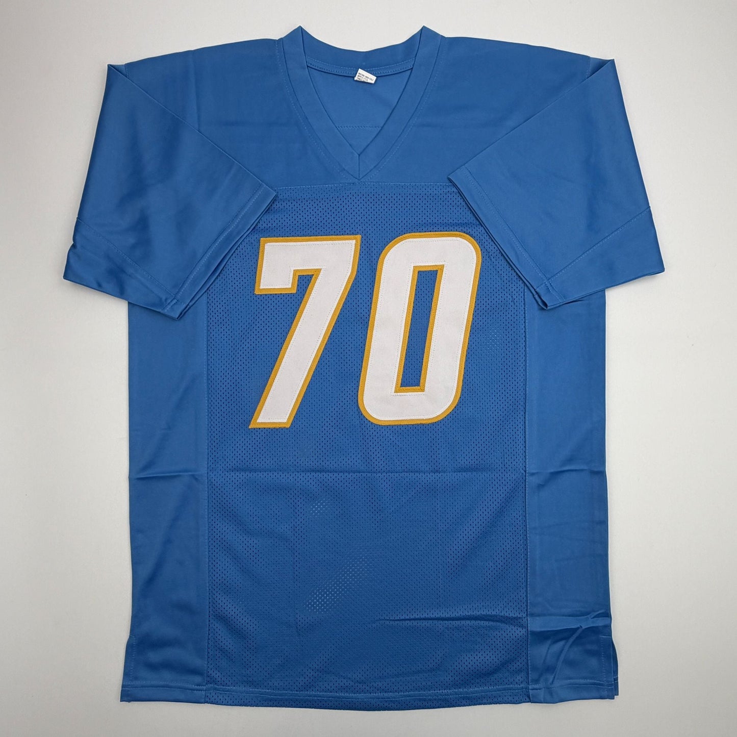 Autographed/Signed Rashawn Slater Los Angeles San Diego Powder Blue Football Jersey Beckett BAS COA