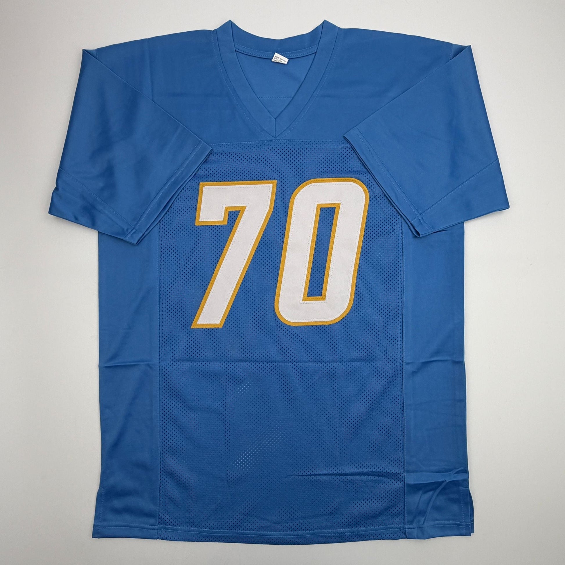Autographed/Signed Rashawn Slater Los Angeles San Diego Powder Blue Football Jersey Beckett BAS COA