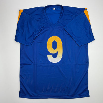Autographed/Signed Matthew Stafford Los Angeles LA Blue Football Jersey Beckett BAS COA